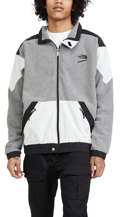 The North Face 90 Extreme Full Zip Fleece Jacket In Gray In Tnf Medium Grey Heather Combo