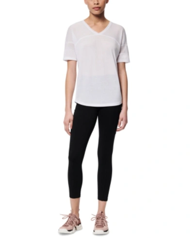 Marc Ny Performance Mesh-inset Active T-shirt In White