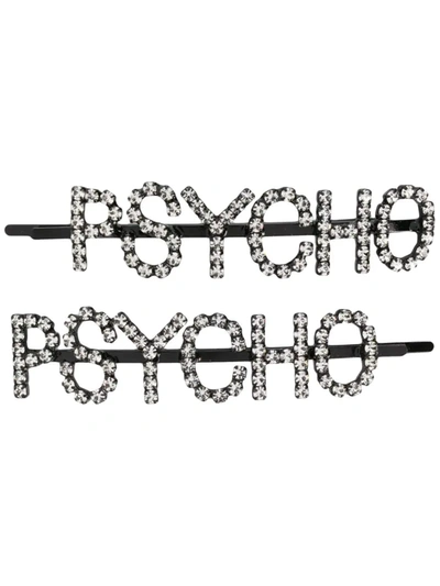 Ashley Williams Psycho Crystal-embellished Hair Clips - Set Of Two In Silver