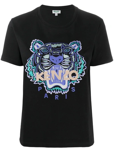 Kenzo T-shirt Stampa Tiger In Black