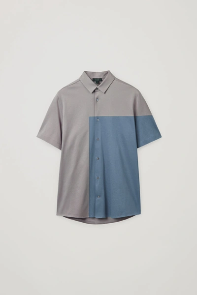 Cos Jersey Short-sleeved Shirt In Grey