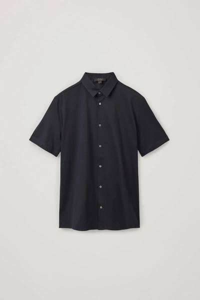 Cos Jersey Short-sleeved Shirt In Blue
