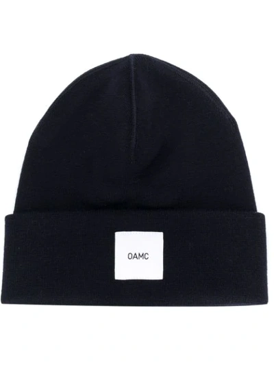 Oamc Logo Patch Beanie In Blue