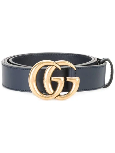 Gucci Interlocking Gg Buckle Belt In Blue