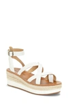 Lucky Brand Women's Jakina Espadrille Wedge Sandals Women's Shoes In Angora Leather
