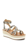 Lucky Brand Women's Jakina Espadrille Wedge Sandals Women's Shoes In Snake Print Leather