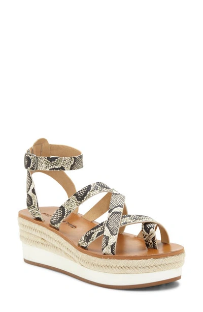 Lucky Brand Women's Jakina Espadrille Wedge Sandals Women's Shoes In Snake Print Leather
