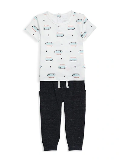 Petit Lem Baby Boy's 2-piece Van T-shirt & Sweatpants Set In Off White