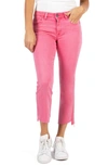 Kut From The Kloth Kelsey High Waist Raw Hem Ankle Flare Jeans In Pink