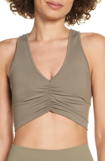 Alo Yoga Wild Thing Low-impact Sports Bra In Olive Branch