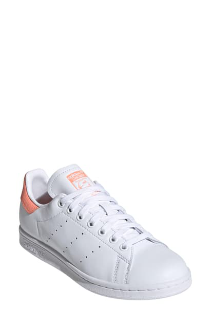 Adidas Originals Women's Stan Smith Lace Up Sneakers In White/ White/ Chalk  Coral | ModeSens