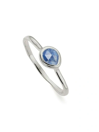 Monica Vinader Siren Small Stacking Kyanite Ring In Silver