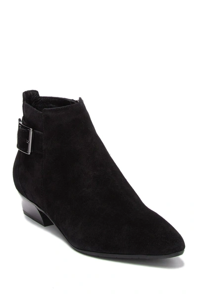 Aquatalia Fern Weatherproof Suede Ankle Bootie In Black