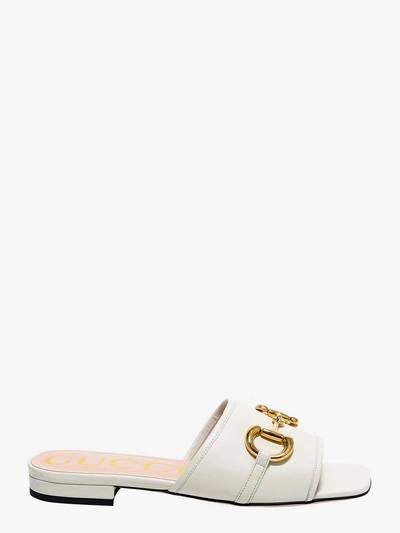 Gucci Flat Sandals In White