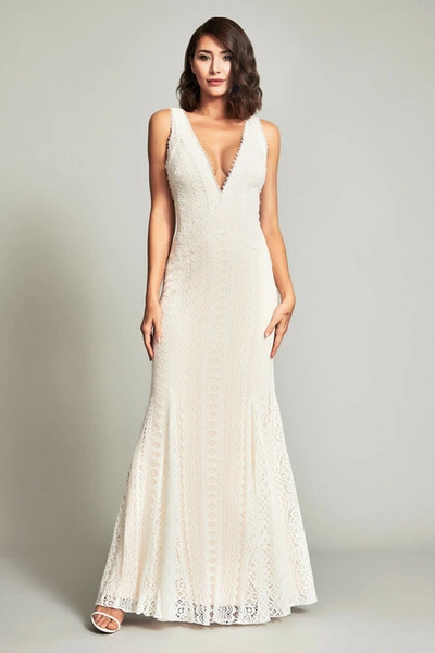 Tadashi Shoji Cadence Gown In Ivory/primrose