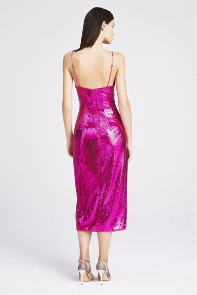 Tadashi Shoji Kylie Sequin Strap Midi Dress In Wild Pink