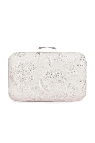 Tadashi Shoji Hein Gem Flower Clutch In Ivory