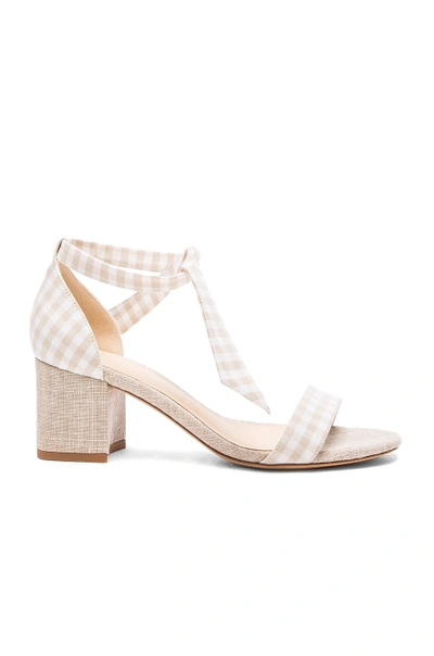 Alexandre Birman Clarita Bow-embellished Gingham And Canvas Sandals In Neutrals,checkered & Plaid
