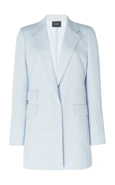 Akris Gereon Linen And Wool-blend Blazer In Blue