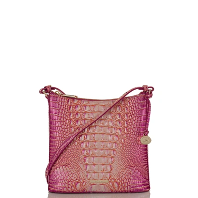 Brahmin Katie Melbourne Embossed Leather Crossbody In Peony Ombre Melbourne