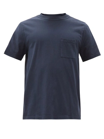 Albam Patch-pocket Pigment-dyed Cotton-jersey T-shirt In Navy