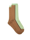 Ganni Bi-colour Cotton-blend Socks In Ermine