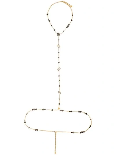 Versace Crystal Body Chain In Gold