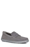 Geox Men's Devan Moc Toe Suede Penny Drivers In Grey