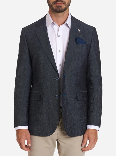 Robert Graham Barrichello Metallic Seersucker Tailored Fit Sport Coat In Navy