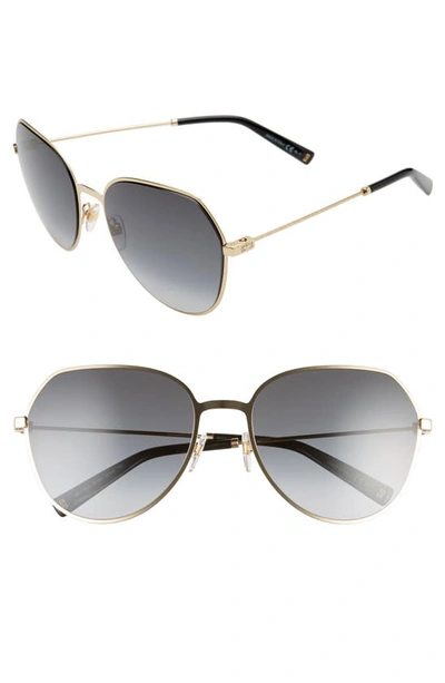 Givenchy Women's Butterfly Sunglasses, 60mm In Gold/ Dark Grey