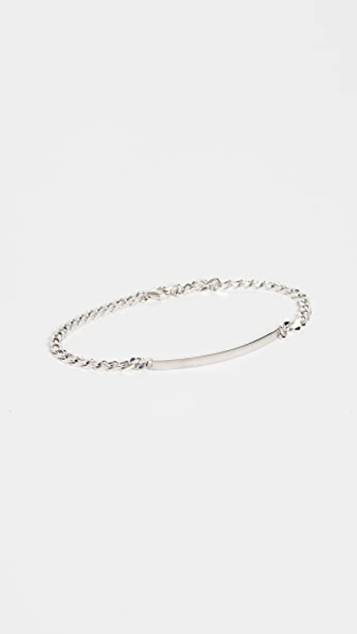 Miansai Rhodium Plated Sterling Silver Id Chain Bracelet In Grey