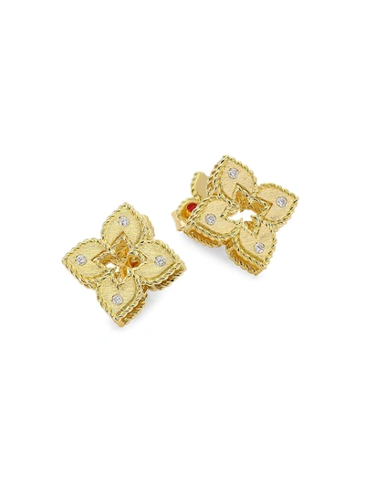 Roberto Coin Women's Petite Venetian 18k Yellow Gold & Diamond Stud Earrings
