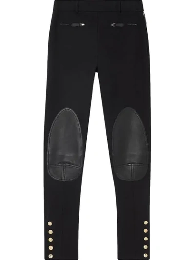 Burberry Panelled Skinny Trousers In Black