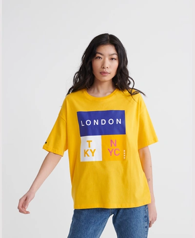 Superdry Unity Stack T-shirt In Yellow