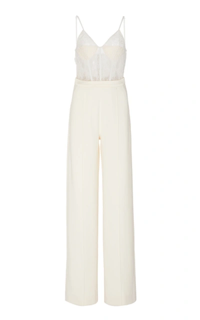 Jonathan Simkhai Jenna Lace-accented Jumpsuit In White