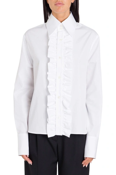 Saint Laurent Ruches Shirt In White