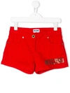 Moschino Kids Shorts With Sequins In Red