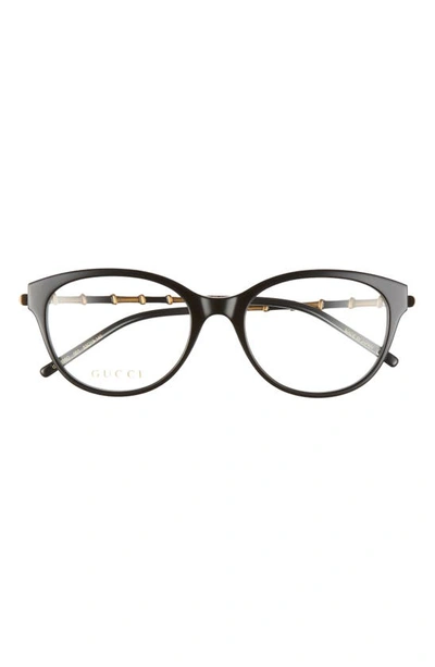 Gucci 53mm Butterfly Optical Glasses In Black