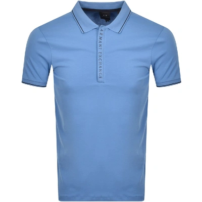 Armani Exchange Short Sleeved Polo T Shirt Blue