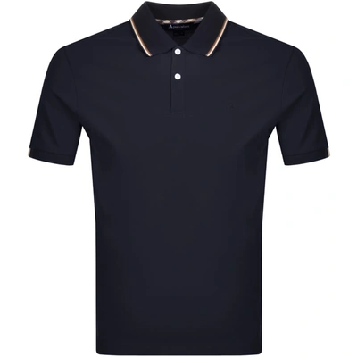 Aquascutum Bosley Vicuna Tipped Polo T Shirt Navy