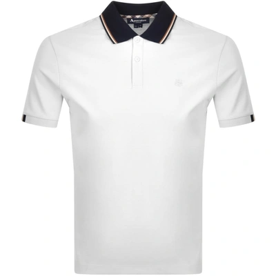 Aquascutum Bosley Vicuna Tipped Polo T Shirt White