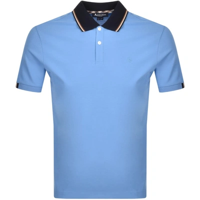 Aquascutum Bosley Vicuna Tipped Polo T Shirt Blue