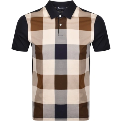 Aquascutum Abner Club Check Polo T Shirt Navy | ModeSens