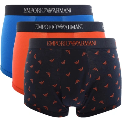 Armani Collezioni Emporio Armani Underwear 3 Pack Boxers In Blue