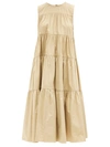 Co Taupe Tiered Midi Dress In Neutrals