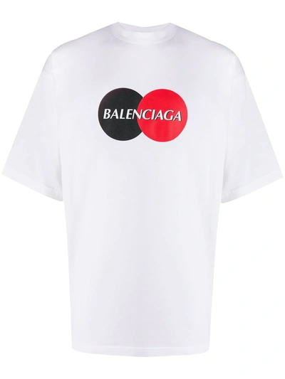 Balenciaga Contrasting Circle Logo Graphic Print T-shirt White