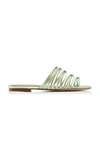 Aeyde Natasha Metallic Leather Sandals In Green