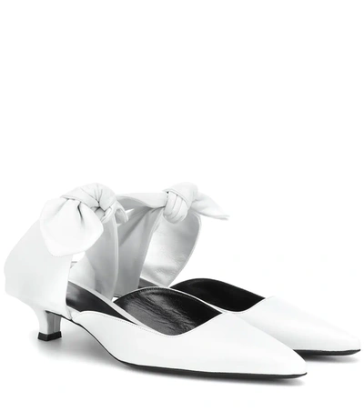 The Row Coco Kitten-heel Ankle-tie Mules In White