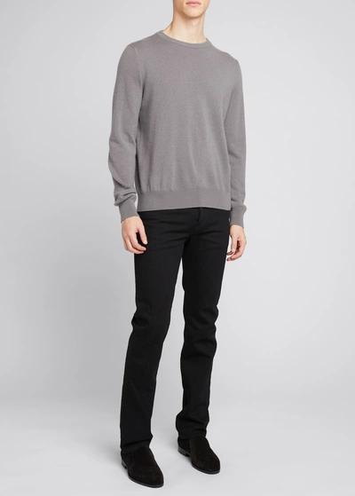The Row Men's Benji Crewneck Cashmere Sweater In Medium Gray
