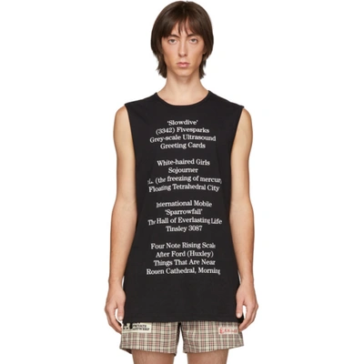 Raf Simons History Of The World Grahic Cotton Tank In 00099 Black